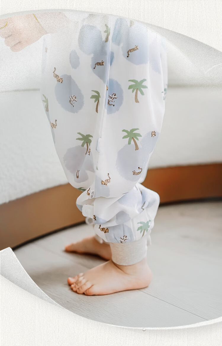 Nest Designs Baby Sleeping Bag Bamboo Cotton Gauze Four-Layer Breathable All-Season Toddler Leg-Separated Anti-Kick Quilt Easy Tiger Size 80 4