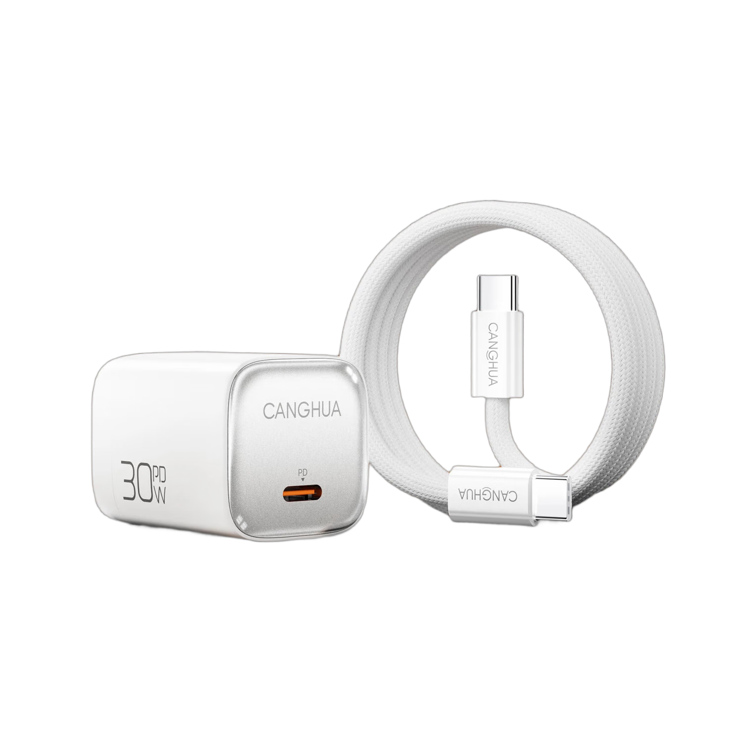 Canghua 30000mAh Power Bank, GaN Charger Set, Compatible with Apple IPhone 18 Pro Max/17/16/15/iPad, Fast Charging PD Cable And Type-C Adapter