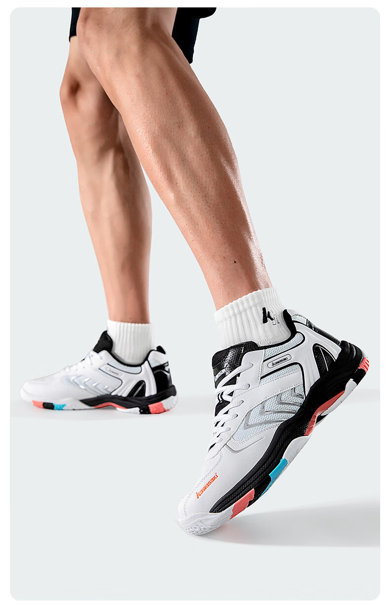 KAWASAKI Badminton Shoes, Non-Slip And Wear-Resistant, Unisex Sports Training Shoes K-003, Colorful Black, Size 35 10