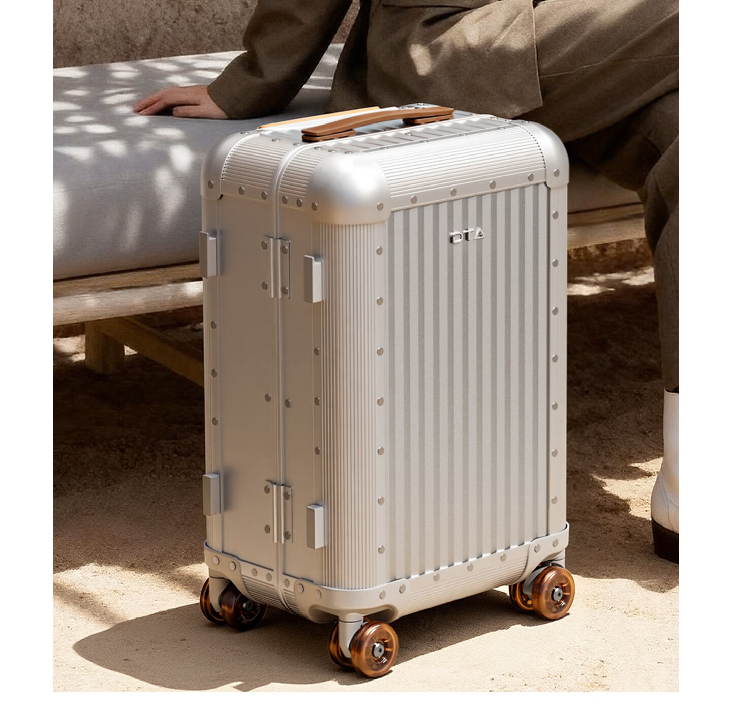 DTA Full Aluminum Magnesium Alloy Luggage Durable Unisex Carry-On Spinner Suitcase Business Travel Trolley Bag 4