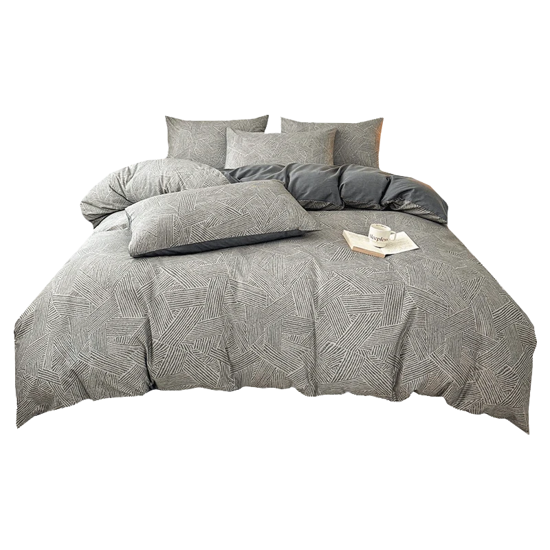 Grace A-Class 7A Antibacterial Pure Cotton Bedding Set 3-Piece Single Dormitory Sheet and Quilt Cover 1.5x2m for 1.2m Bed Linshan