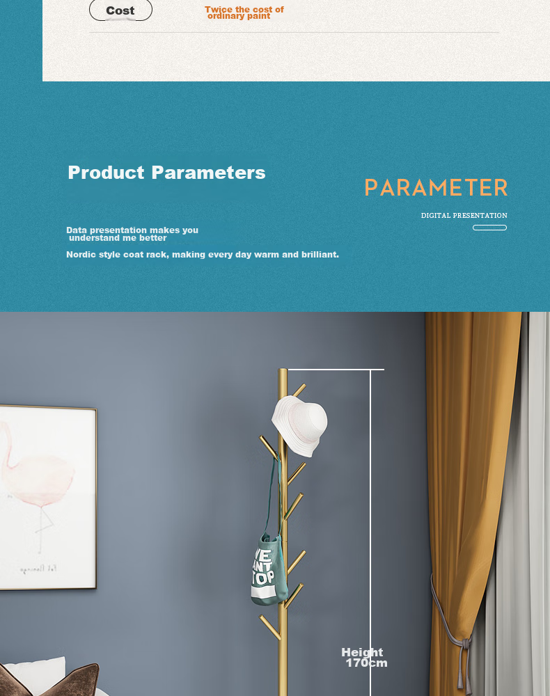 Jialiren Coat Rack, Floor-Standing Clothes Hanger, Luxury Marble Plate, Bedroom Living Room Corner Standing Hook, Coat Rod, Bag Rack 8