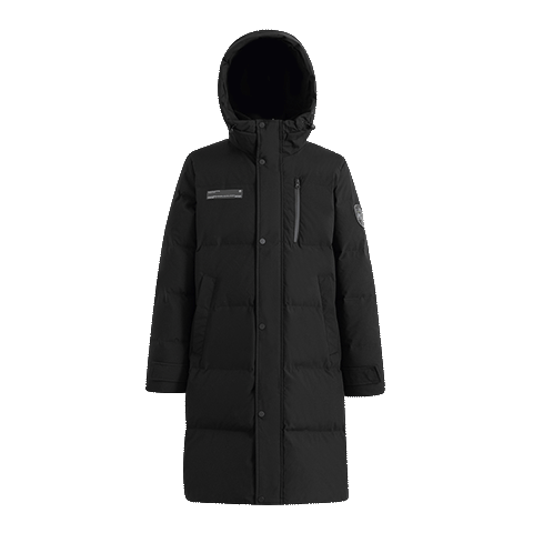 SNOWFLYING Autumn And Winter Oriental Minimalist Luxury Style Fashion Casual Comfortable Silhouette Men's "H" Version Printed Stand-Collar Hooded down Jacket