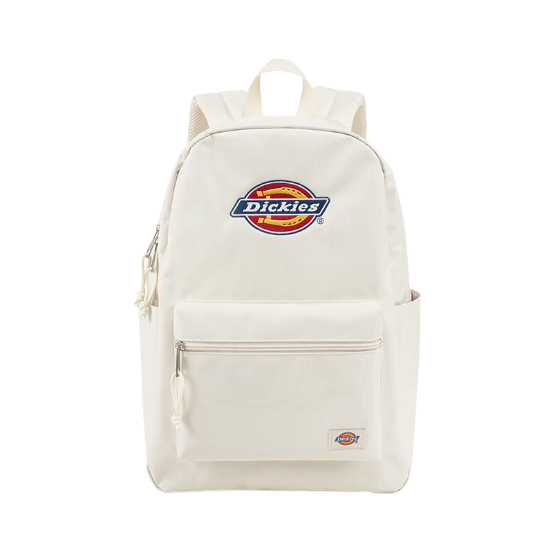 Dickies Embroidered Large Capacity Backpack for Middle and High School Students, Travel and Commuting, Unisex School Bag, Beige