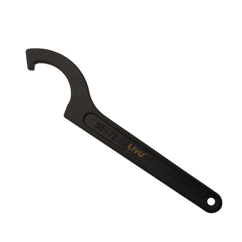 LIYU Crescent Wrench, Hook Head, Semi-Circular Hook Wrench, Specialized for Water Meter Covers, Oil Cylinder Round Nut Wrench, 68-72mm