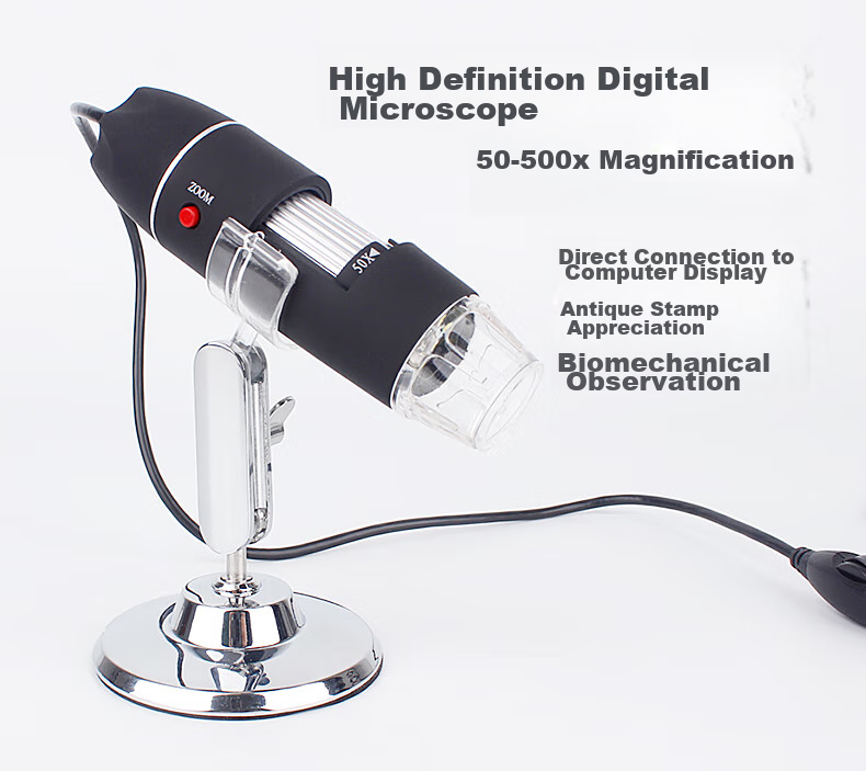 MIXOUT Digital Microscope, 500x Magnification, High-Definition Portable Electronic Magnifier, USB Connected to Computer for Measurement 1