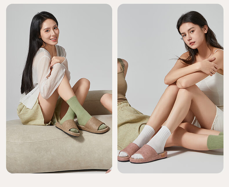 Puxi Jimo Linen Breathable Slippers Odor-Resistant All-Season Quartz Pink Size 39-40 (250mm) 9