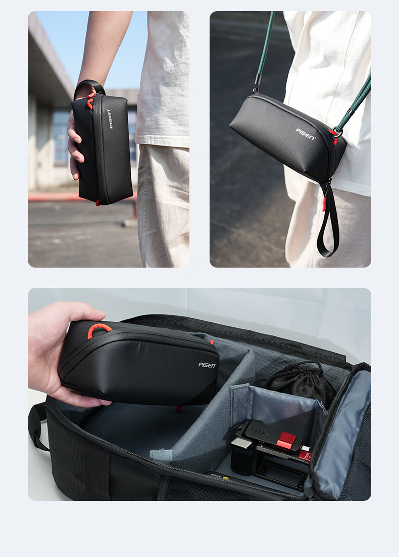 Pisen Compatible DJI OSMO Pocket 3 All-in-One Storage Bag Camera Case Pocket Gimbal Camera Protective Case Portable Handheld Gimbal Camera Accessory Travel Medium Bag 8