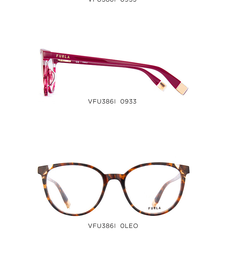 FURLA Women's Full-Frame VFU254 Fashionable Commuter Myopia Optical Glasses Frame 530891 Optical Glasses 21