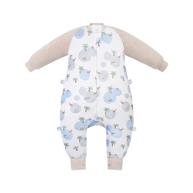 Nest Designs Baby Sleeping Bag Bamboo Cotton Gauze Six-Layer Long Sleeve Leg-Separated Anti-Kick Quilt Four Seasons Universal Size 80 Yoozai Tiger