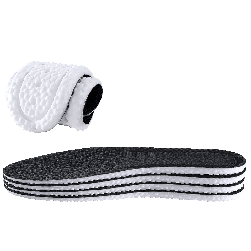 Bonnie Family 2-Pair Men's High-Elastic Shock-Absorbing Antibacterial Deodorizing Sports Insoles for Long Standing Military Training Summer Use