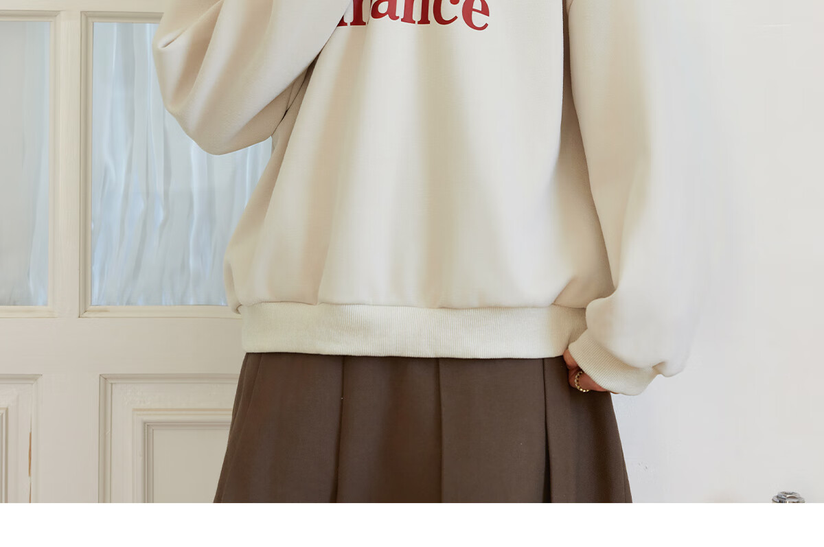 Halo Queen Women's Sweatshirt, Spring And Autumn American-Style POLO Collar, Trendy Letter Print, Loose Casual Pullover, New Product H143W1034 33