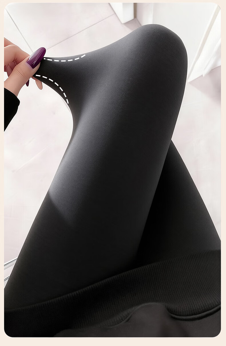 Avandi High Waist Slimming Thickened Fleece-Lined Warm Comfortable Women's Black Foot-Stomping Leggings for Autumn and Winter 10