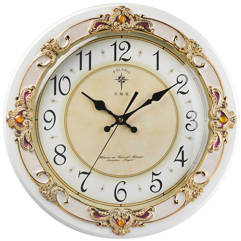 POLARIS Wall Clock, European Style Living Room Clock, Creative Quartz Clock, Antique-Like Personalized Wall Clock, Pastoral Office Clock, 40cm