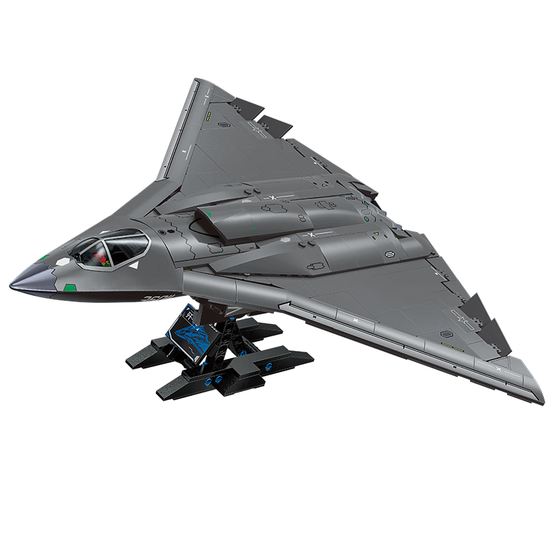 Keeppley Sixth Generation Building Block Toy Invisible Fighter Jet Model J-36 Fighter Aircraft Birthday Gift for Boys