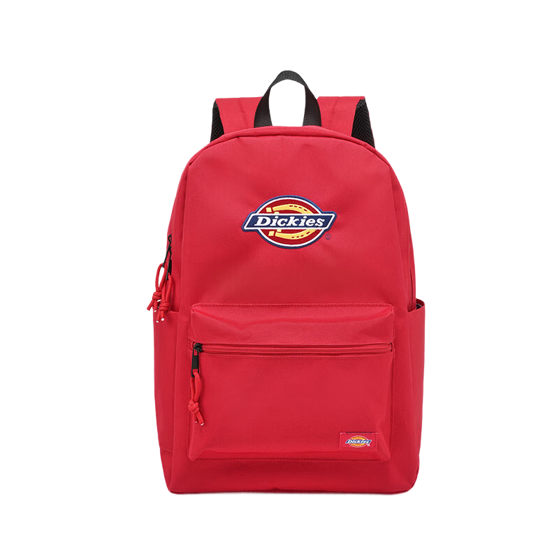 Dickies Embroidered Large Capacity Backpack for Middle and High School Students, Travel and Commuting, Unisex College School Bag, Red