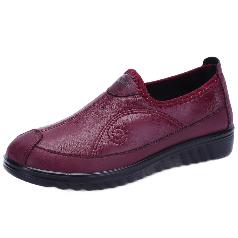 Ankang Old Beijing Cloth Shoes for Women, Soft Sole, Breathable, Soft Upper, Middle-Aged And Elderly, Lightweight Casual Round Toe Shoes AK77701 Red Size 40