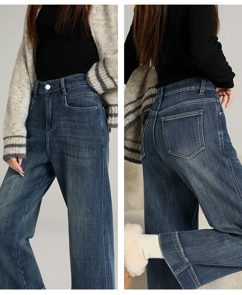 BOPRUIEY Women's Loose Stretch High-Waist Cropped Straight-Leg Jeans 2026 New Spring Autumn Casual Pants 17