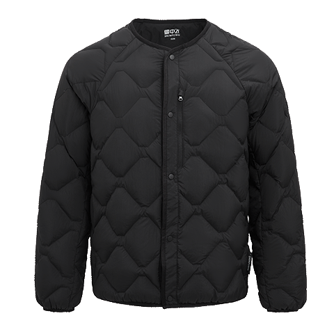 SNOWFLYING Autumn Winter New Men's Lightweight Basic Down Jacket with Large Pockets, Practical Round Neck Duck Down Lightweight Jacket for Men