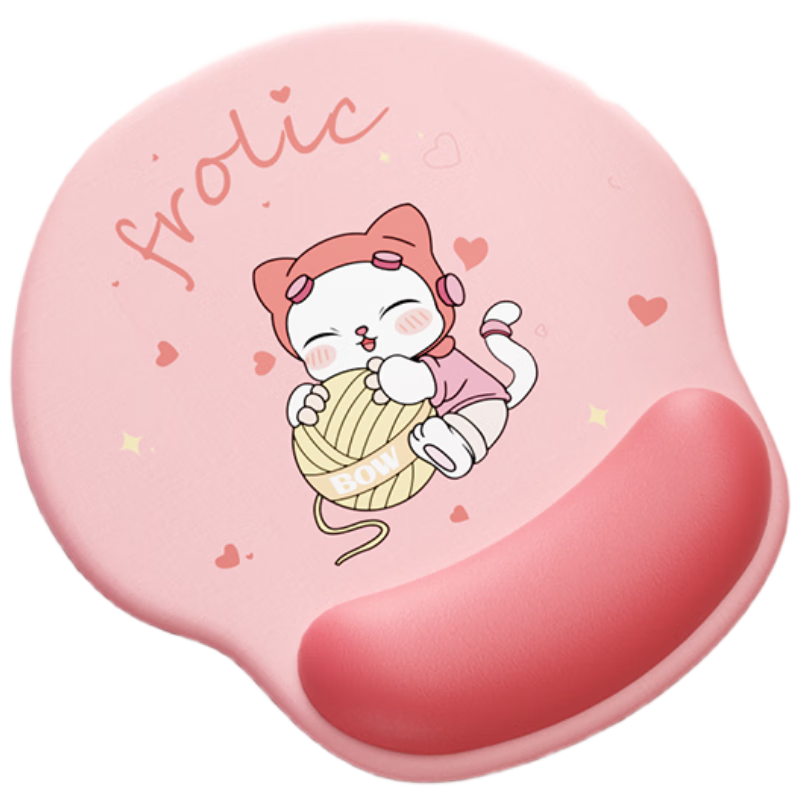 B.O.W Hangshi HD668 New Cat Paw Wrist Rest Mouse Pad Silicone Hand Support Office Study Thickened Wrist Pad Gaming Keyboard Soft Mat Milk Tea Color