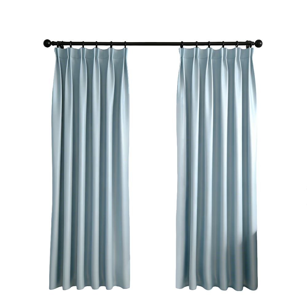 MINGJU Curtain Full Blackout Ready-Made Curtain Fabric Taffeta Elegant Blue Hook Style 1.7m Width x 1.8m Height 1 Piece