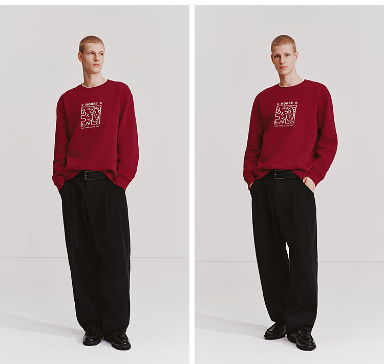 Semir New Year Qiji RedNational Museum Yan Yi Collaboration 26 Spring Men's Printed Couple Red Hoodie Mall Same Style 9