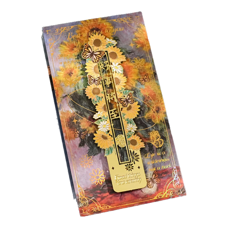 Ziyi Huayang Letter Metal Bookmark Hollow Inspirational High-Value Small Gift Book Clip Birthday Gift New Year Present for Friends Classmates Teachers Besties Good Things Coming SQ98-03