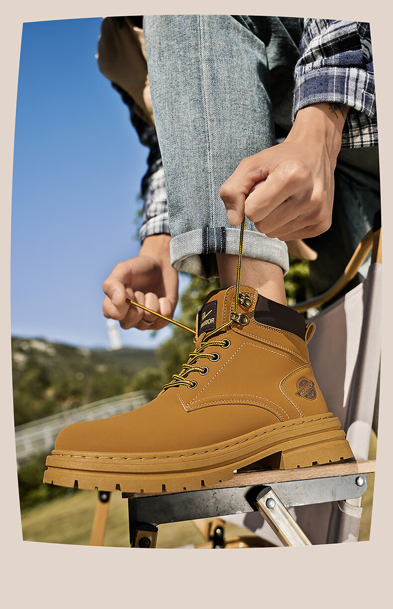 Warrior Workwear Men's Boots Casual Martin Boots 1766-1 Tan Size 44 8