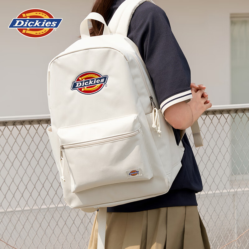 Dickies Embroidered Large Capacity Backpack for Middle and High School Students, Travel and Commuting, Unisex College School Bag, Black