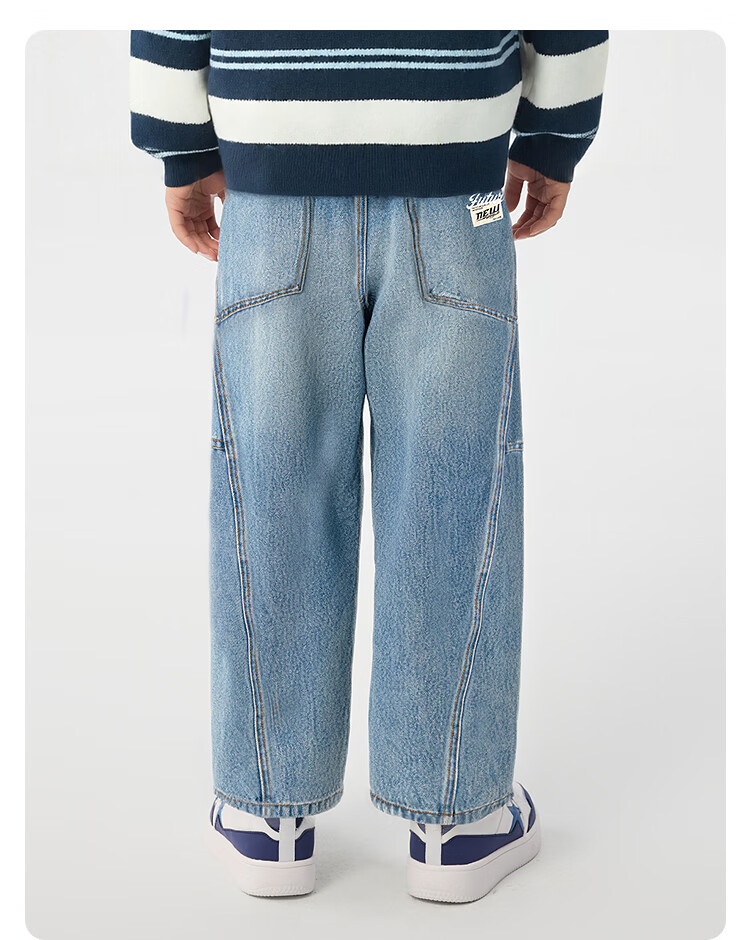 Balabala [balaOne] Boys' Long Pants Children's Trousers 2026 New Spring Denim Curved Knife Wide Loose Trend 10