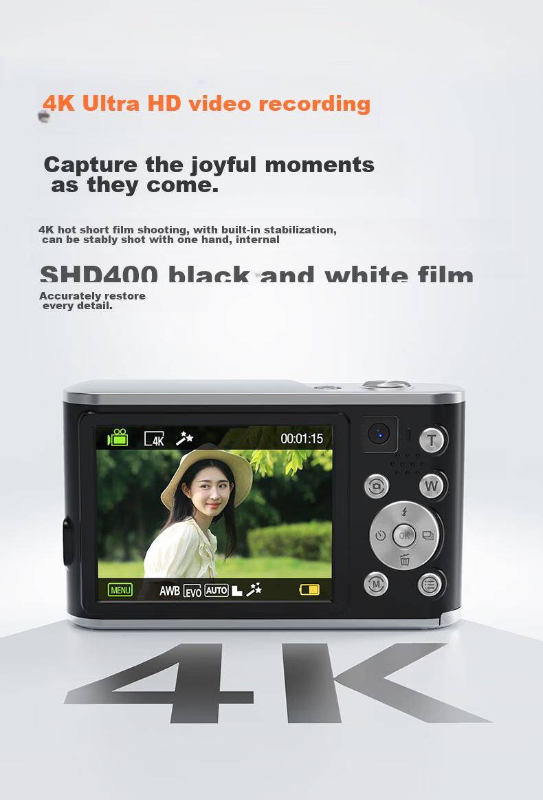 CAIZU Z102S Dual-Lens Camera with 6.4MP Sensor, Student Digital Camera, Selfie Vlog Campus Compact Camera Alternative, CCD Transferable to Smartphone Camera, Birthday Gift for Boys And Girls 5