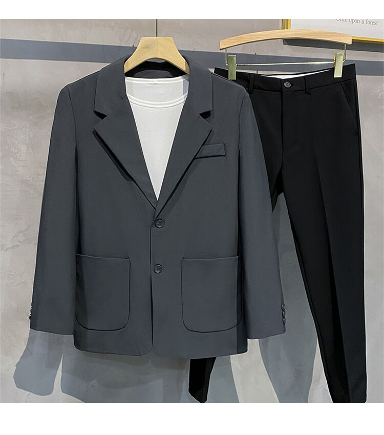 RED DRAGONFLY Men's Business Commuter Suit Jacket High Elastic Comfortable Versatile Simple Lapel Formal Blazer Black M 16