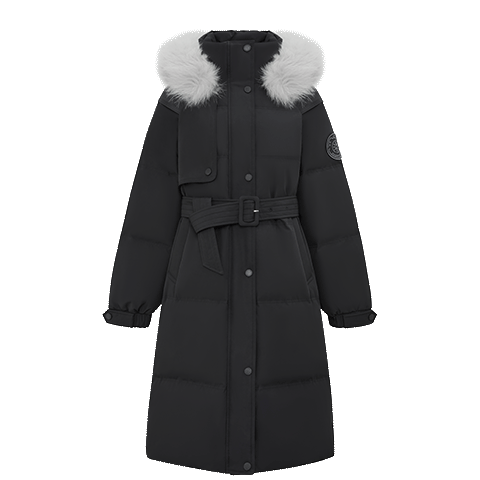 Xuezhongfei 2025 New Women's Mid-Length Cold-Resistant Down Jacket Windproof Warm Slim Hooded Coat with Large Fur Collar