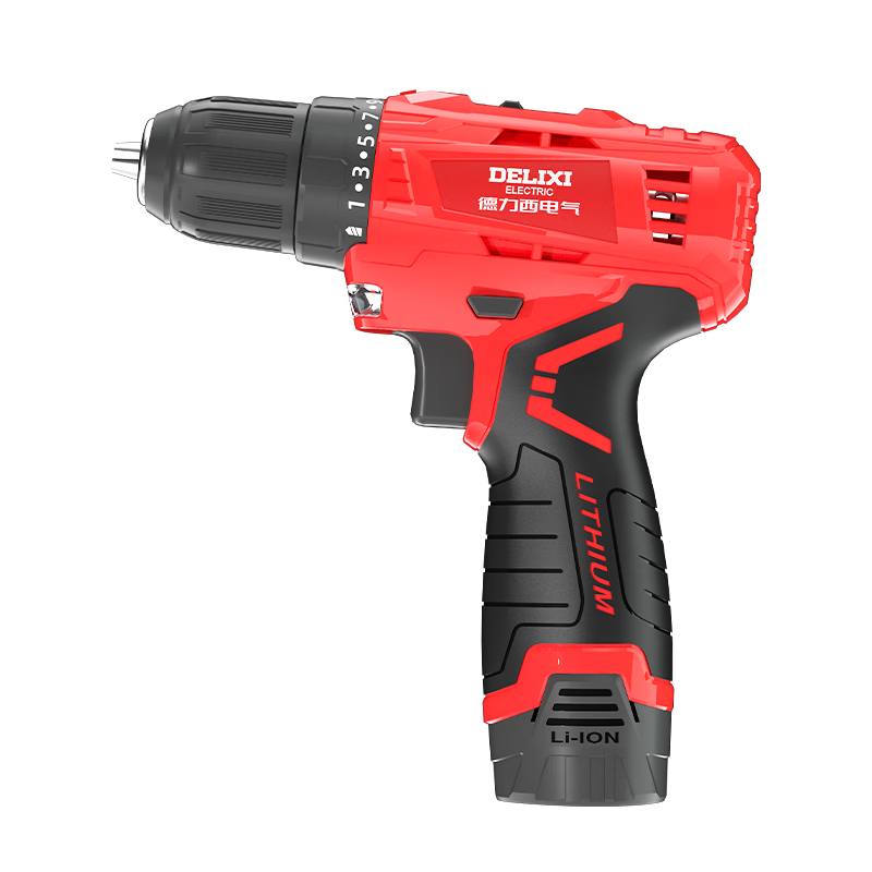 Delixi Electric Lithium Drill Home Repair High Torque Multifunctional Dual Speed Lithium Drill 12V One Battery One Charger 35N.m