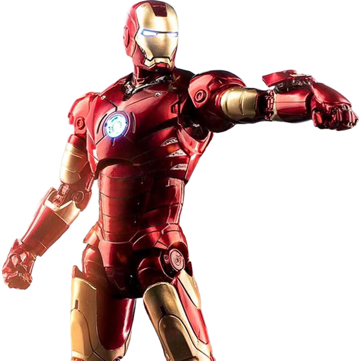 Marvel Iron Man Action Figure Light-Up Version MK3 Model Display Piece Gift for Boys' Birthday