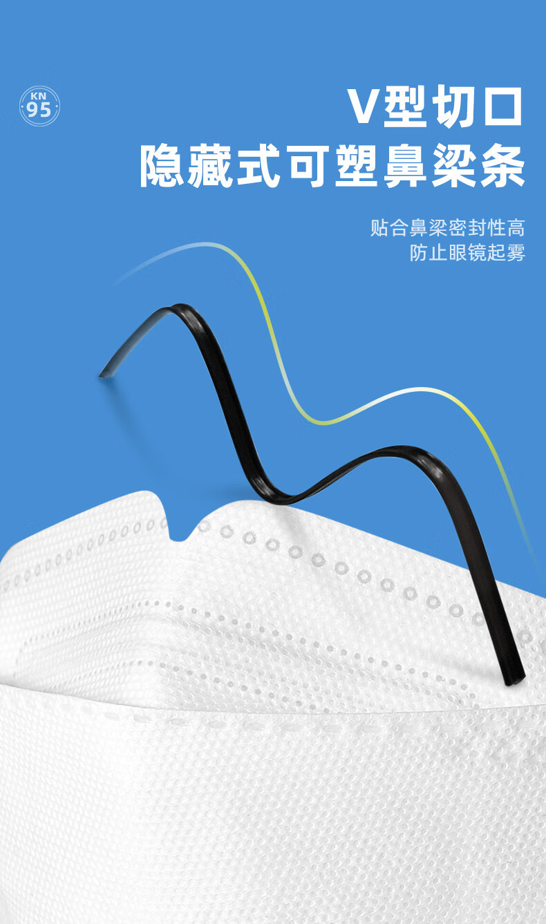 Leyoubaiyi KN95 Mask 50pcs Disposable 3D Dustproof Anti-Droplet Industrial Dust Haze Protection Double-Layer Meltblown Fabric Individually Packaged White 12