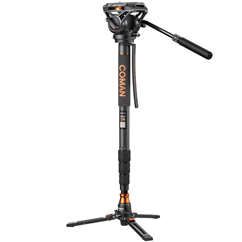COMAN Tripod, Camera Stand for Photography And Videography, Carbon Fiber Portable Tripod, Phone Stand, Outdoor Live Streaming Photography, Hydraulic Pan-Tilt, DSLR Tripod DX327CQ6