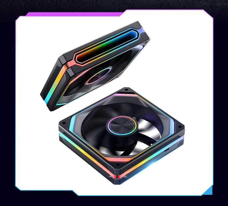 JONSBO XA-360BR Shadow Blade Black Reverse Blade 12CM*3 Case Fans (Dual Frame Lighting/Color Block Splicing/Triple Unit/RGB Sync/PWM Male and Female Connectors) 4