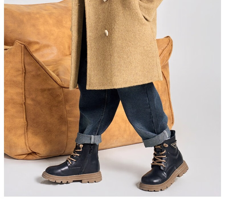 Romon Kids Reversible Wool Coat Autumn Winter Boys Girls Woolen Mid-Length Korean Style Jacket Charcoal Gray 170 30