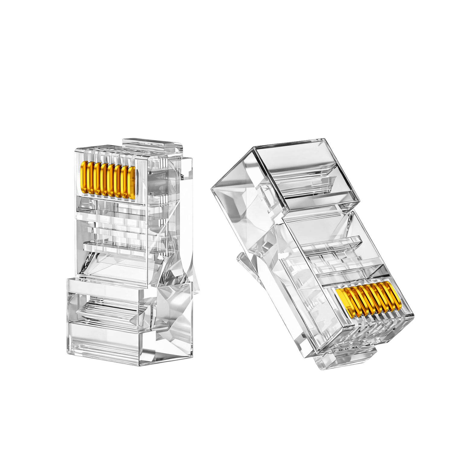 CAT6 Ethernet Cable RJ45 Crystal Connectors, Gigabit High-Speed Network Plugs, Gold-Plated Engineering Grade Computer Connectors for Unshielded Category 6 Cables, 100 Pieces R6-100