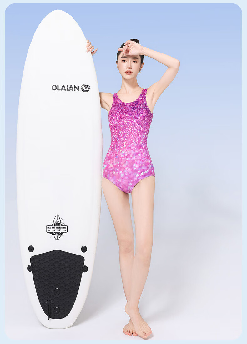 Xtep Women's Slimming Tummy Control One-Piece Triangle Sexy Professional Racing Swimsuit for Swimming Pool 7
