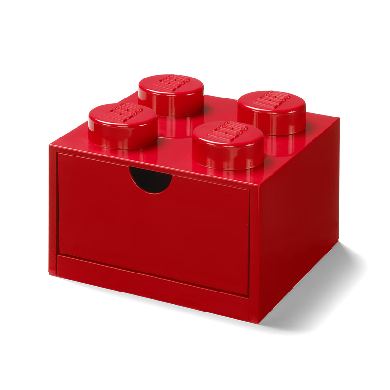 LEGO Classic Desk Drawer Storage Box Toy Building Blocks Storage Box Birthday Holiday Gift 2x2 Red