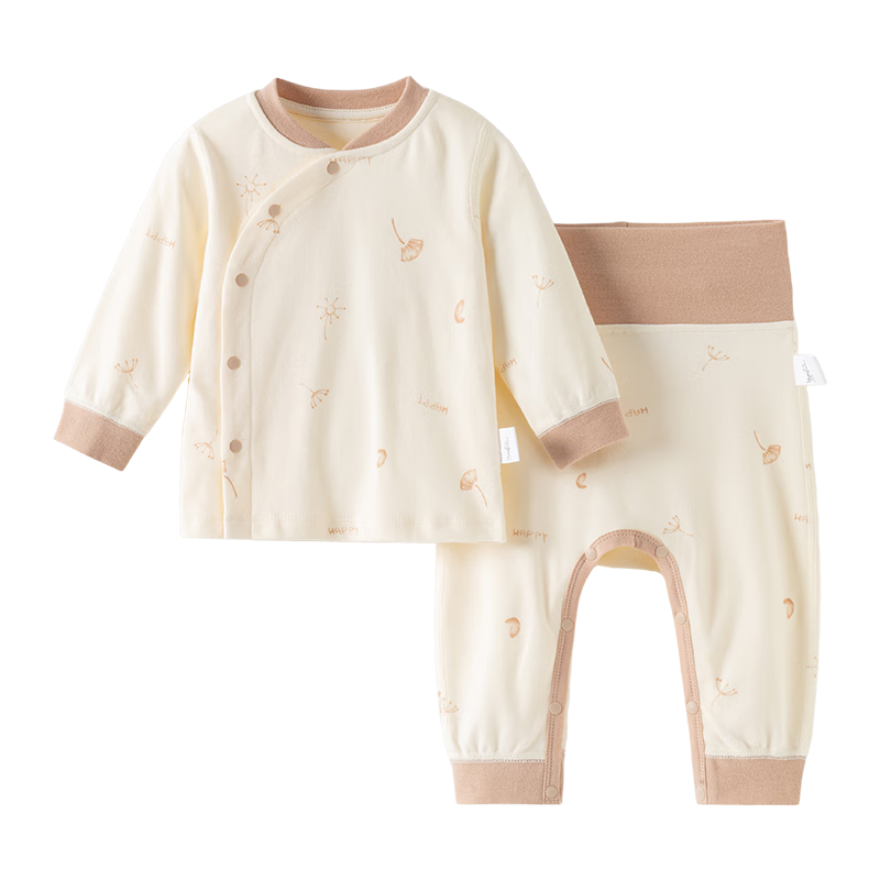 Happy Little Bear Baby Thermal Underwear Set Home Clothes High-Waist Belly Protection Autumn Top and Pants for Baby