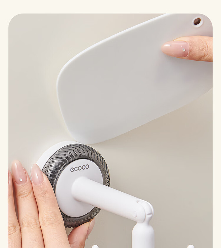Ecoco Suction Cup Bathroom Hook Six-Claw Rotating No-Drill Wall-Mounted Bath Ball Hair Tie Storage Rack Adhesive Hook Kitchen Utensil Holder 24