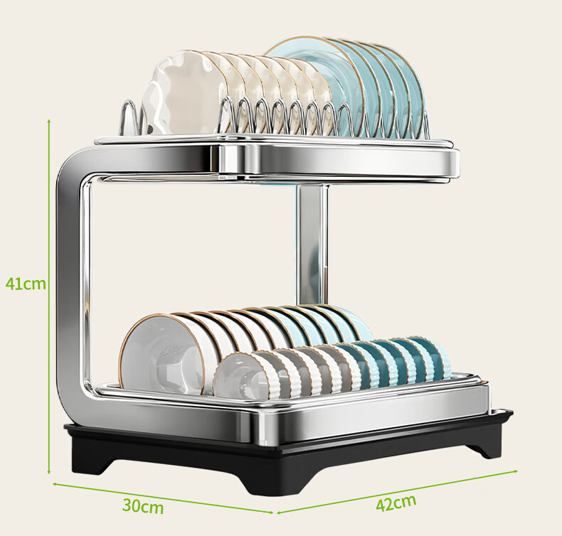 Jiabangshu Kitchen Storage Rack Stainless Steel Dish Rack Multifunctional Draining Rack Large Capacity Countertop Kitchen Utensil Organizer 4