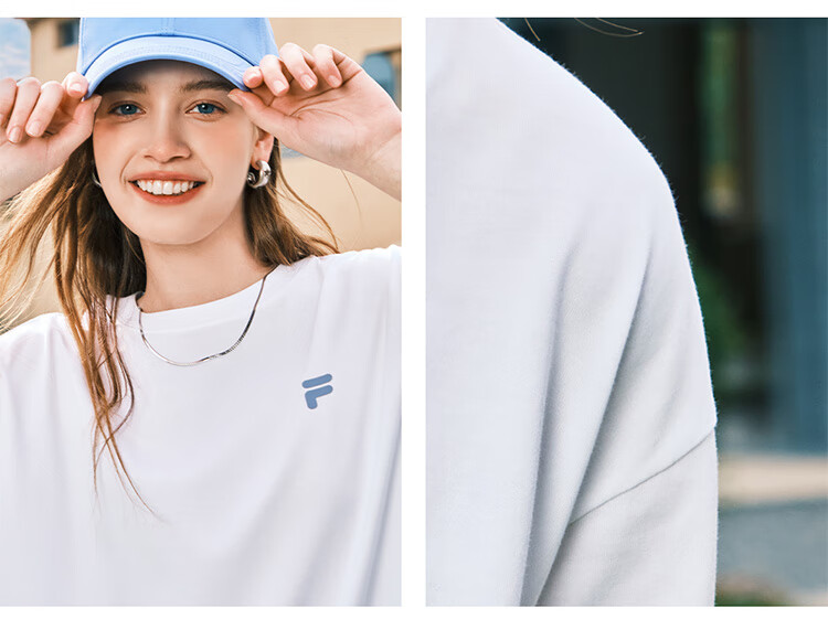 FILA FUSION Fashion Brand Zhang Hao Couple Knit Short Sleeve Shirt 2026 Spring Casual Loose Pure Cotton T-Shirt 47