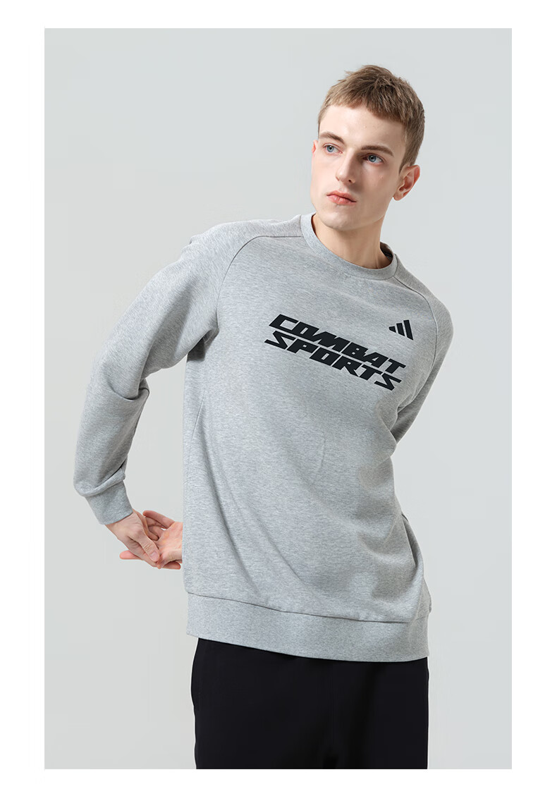 Adidas Men's Hoodie 2026 Spring New Sports Casual Cotton Classic Crewneck Pullover Black White S 9