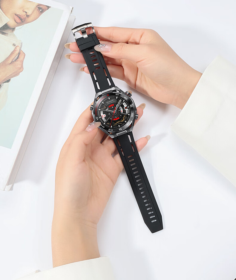 Weiqiantu Silicone Watch Strap for Huawei GT6/5/4/6 Pro/Watch5/GT5/Pro/4 Pro, Master 2 Compatible, 22mm Quick Release Button Strap, Sky Black 1