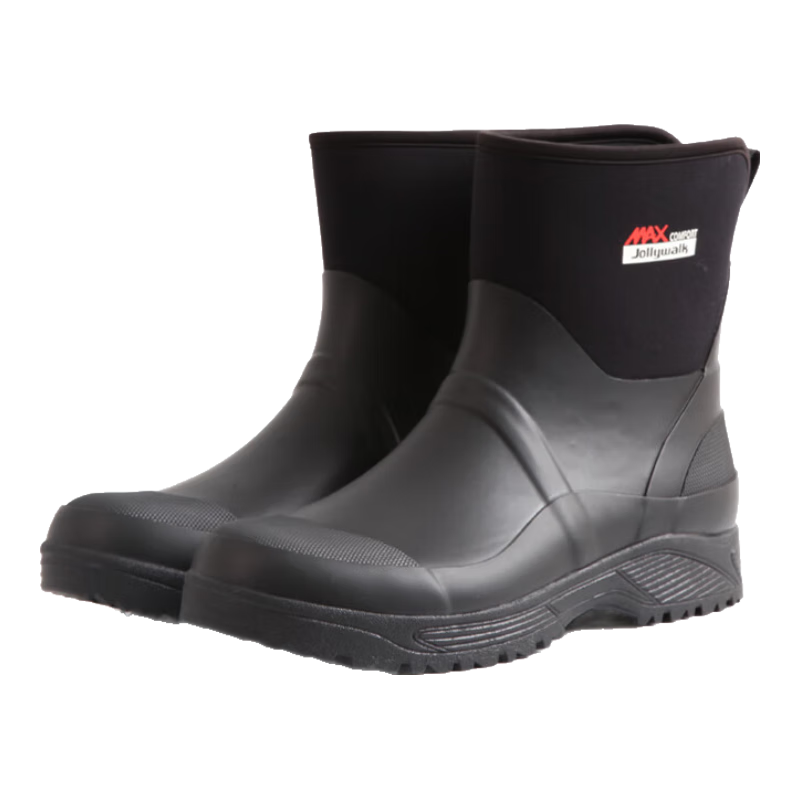 Jolly Walk Non-Slip Wear-Resistant Fishing Shoes Waterproof Rain Boots JW8101, Black Low-Cut Size 41