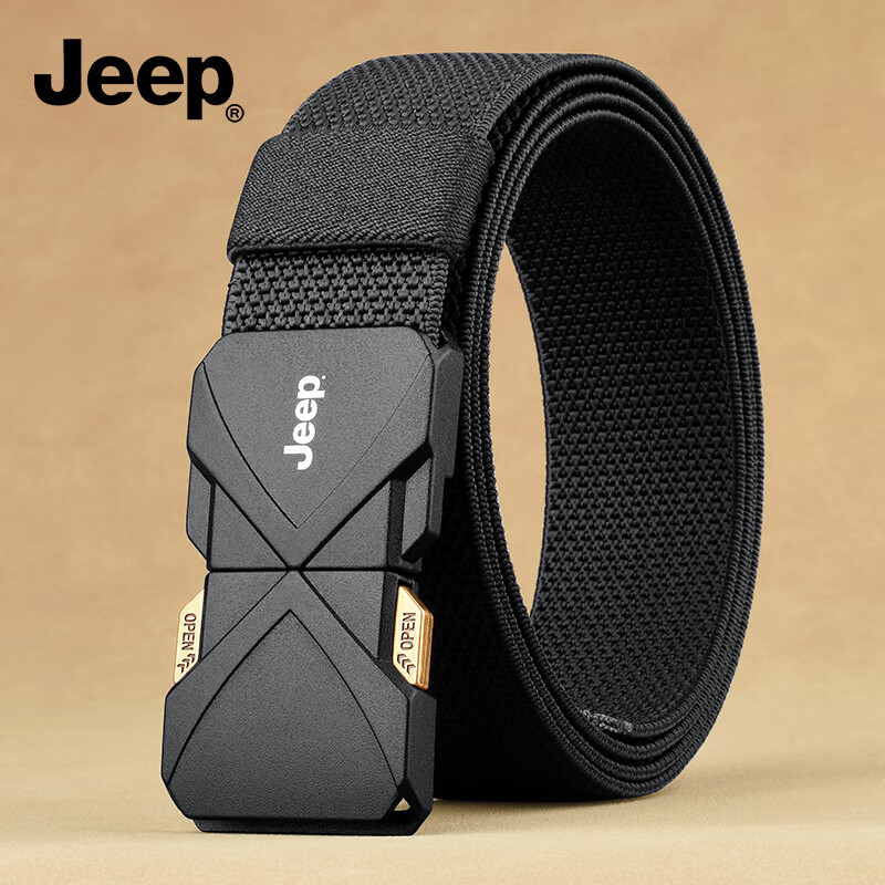 JEEP Men's Elastic Belt 2025 New Outdoor Military Training Tactical Woven Belt Birthday Gift for Boyfriend Husband